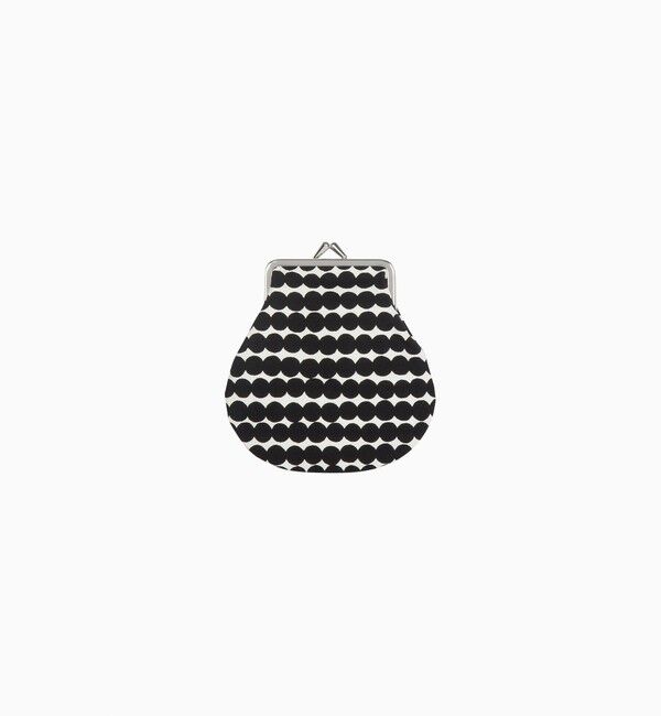 Marimekko「Rasymatto Pieni Kukkaro がま口ポーチ」|ポーチ|ホワイト&times;ブラック