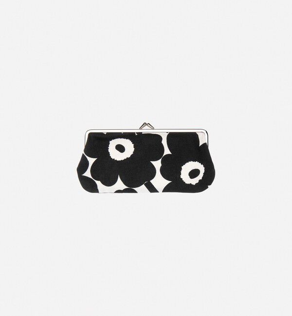 Marimekko「Silmalasi Kukkaro Mini Unikko がま口ポーチ」|ポーチ|ブラック&times;ホワイト