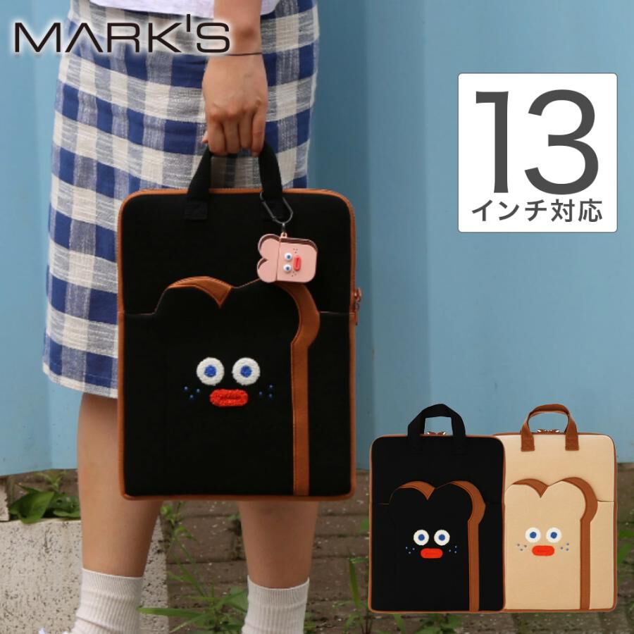  「ラップトップポーチ・持ち手付・１３インチ・ブランチブラザー／デジタルアクセサリー」|モバイルケース|ブラック