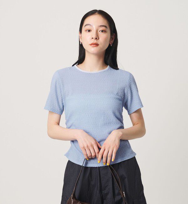 BEAUTY&YOUTH UNITED ARROWS「ベロア パイピング ギャザー カットソー」|Tシャツ・カットソー|