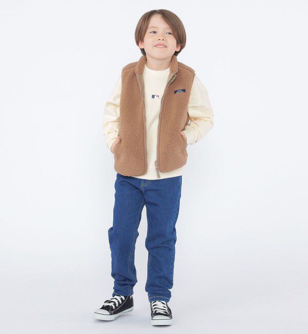 SHIPS KIDS「SHIPS KIDS:100～130cm/〈洗濯機可能〉ボア リバーシブル ベスト」|ダウンベスト・ベスト|