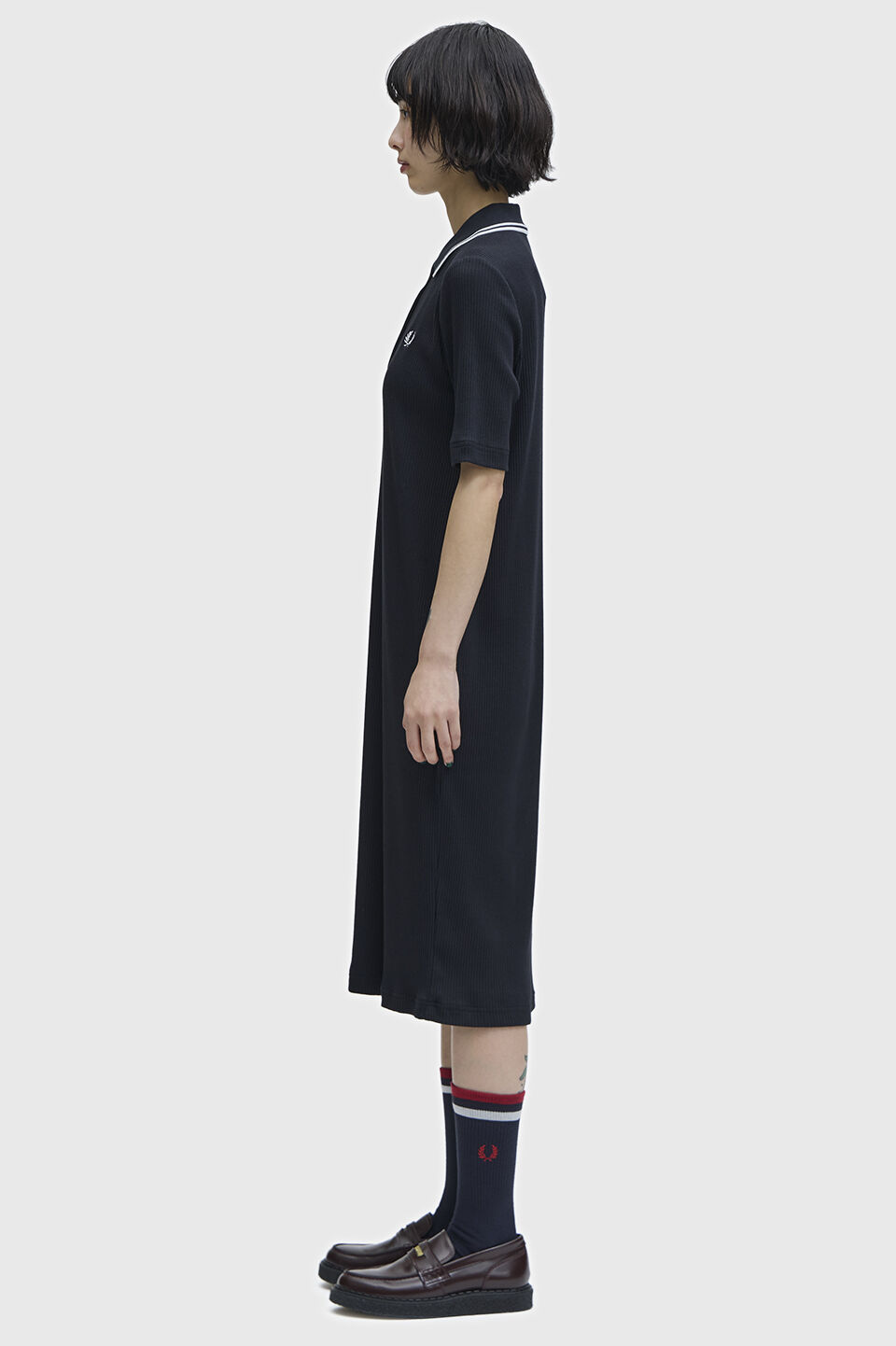 FRED PERRY 「Ribbed Polo Dress／リブポロシャツワンピース」|ワンピース|