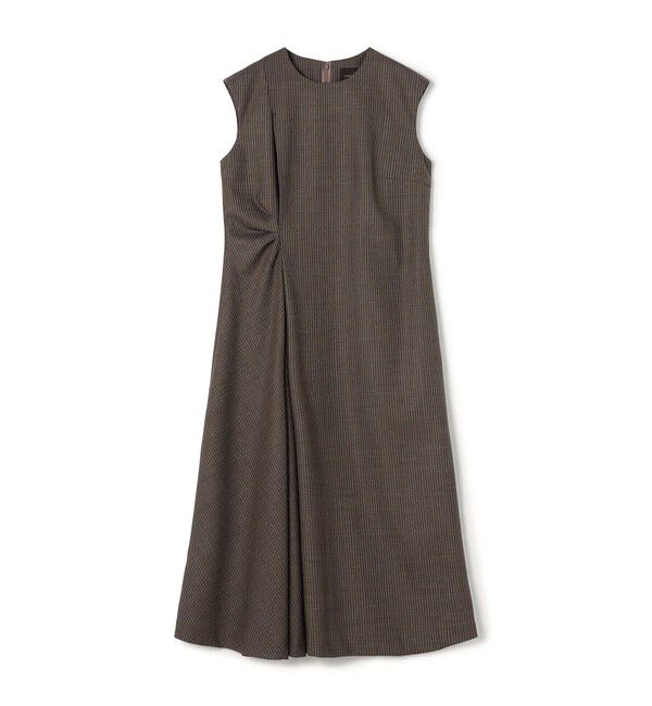TOMORROWLAND collection「シングルトラックストライプ アシンメトリードレープワンピース」|ワンピース|46 ブラウン系