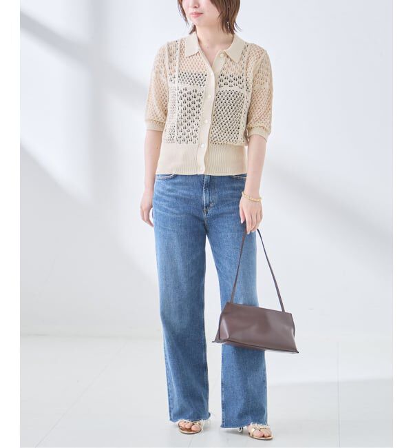 journal standard L'essage「レースジャガードポロシャツニット」|ニット・セーター|
