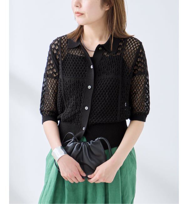 journal standard L'essage「レースジャガードポロシャツニット」|ニット・セーター|