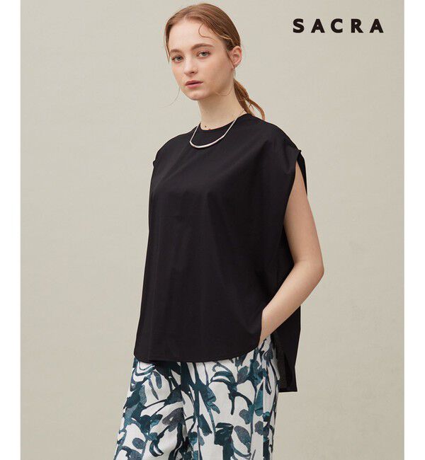 23区「【SACRA】ハイゲージクロス カットソー」|Tシャツ・カットソー|ブラック系