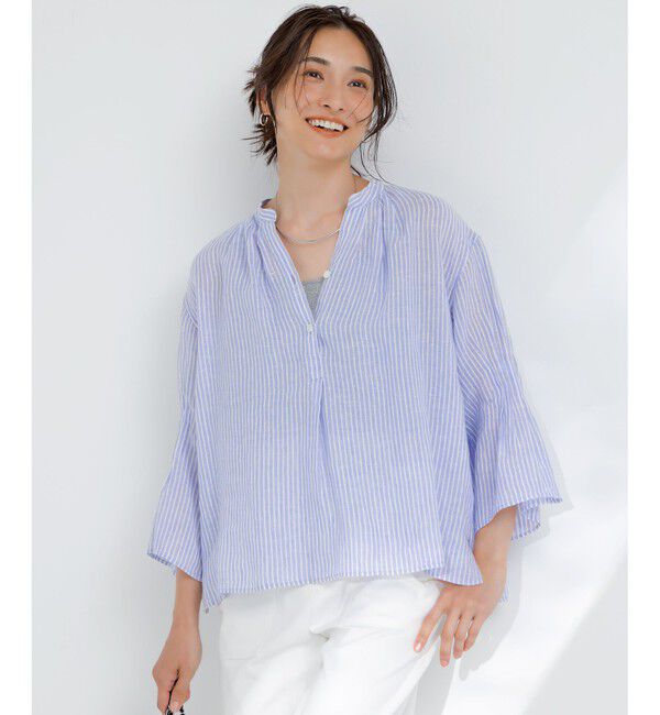 23区「【洗える】LIBECO タックスリーブ シャツ」|シャツ・ブラウス|ﾗﾍﾞﾝﾀﾞ
