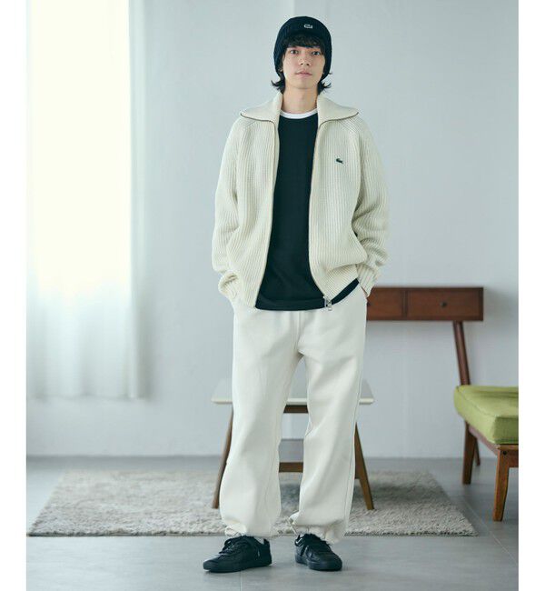 LACOSTE「ワンポイントウールニットキャップ」|ニット帽|