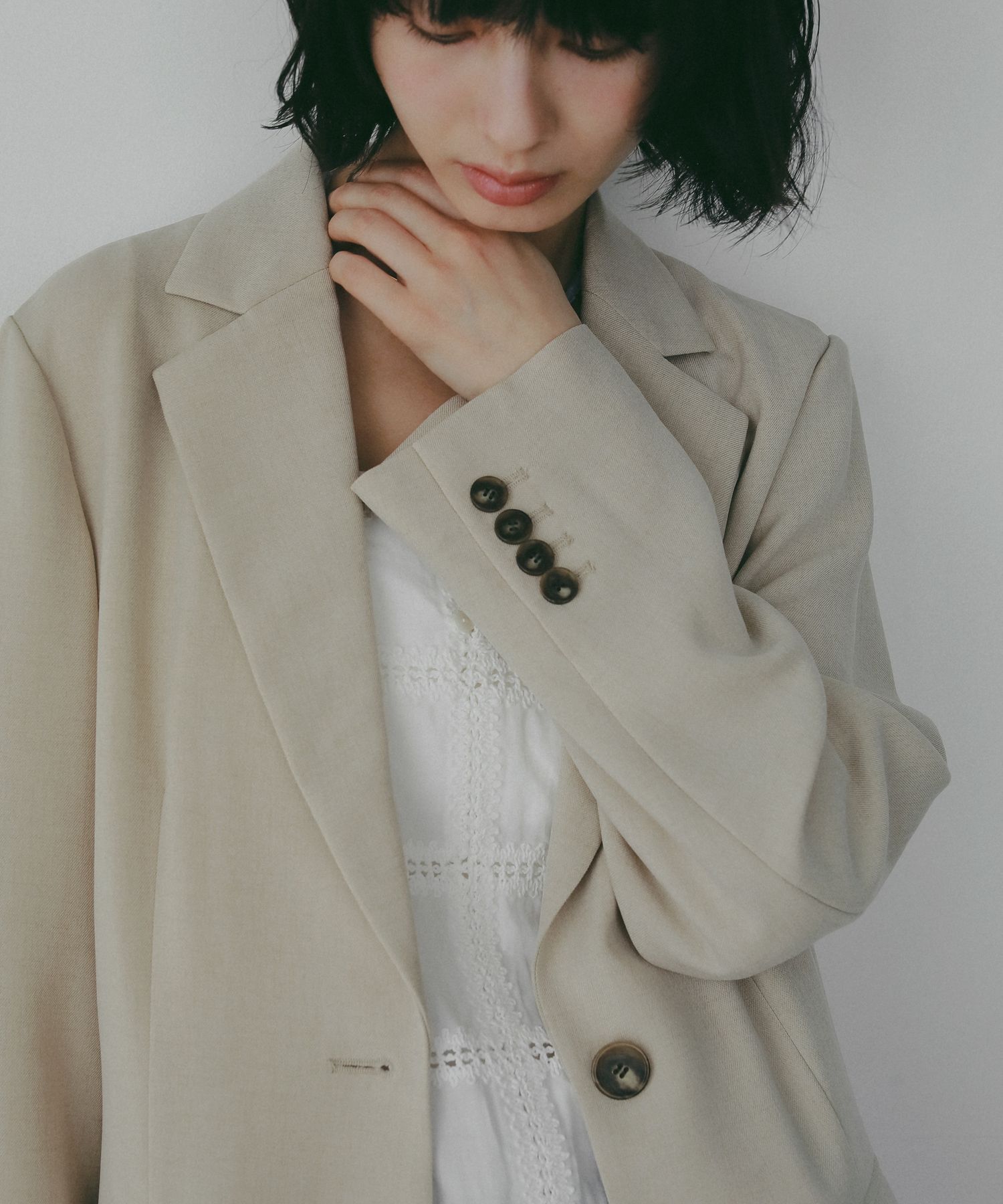 A part by 「【UVカット・Sサイズ展開】リネンライクシングルジャケット」|テーラードジャケット|ベージュ