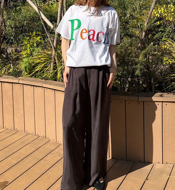 Rouge vif「【byeA./バイエー】Peach TEE/ロゴTシャツ」|Tシャツ・カットソー|