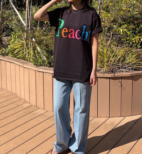 Rouge vif「【byeA./バイエー】Peach TEE/ロゴTシャツ」|Tシャツ・カットソー|