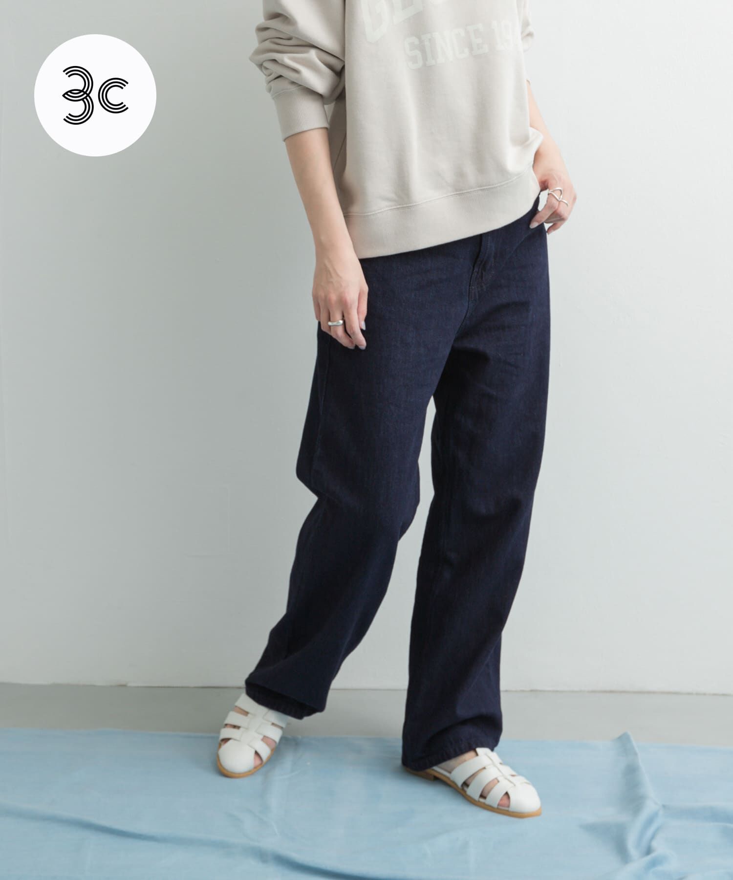 URBAN RESEARCH DOORS「Denim Straight Pants」|デニム|ワンウォッシュ