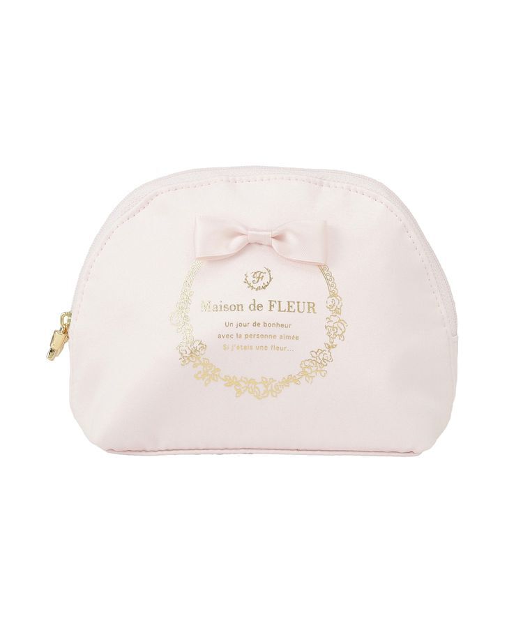 Maison de FLEUR「サテンリボンラウンドポーチ」|ポーチ|