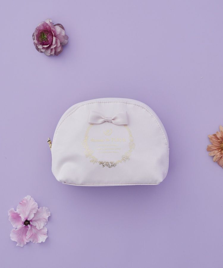 Maison de FLEUR「サテンリボンラウンドポーチ」|ポーチ|