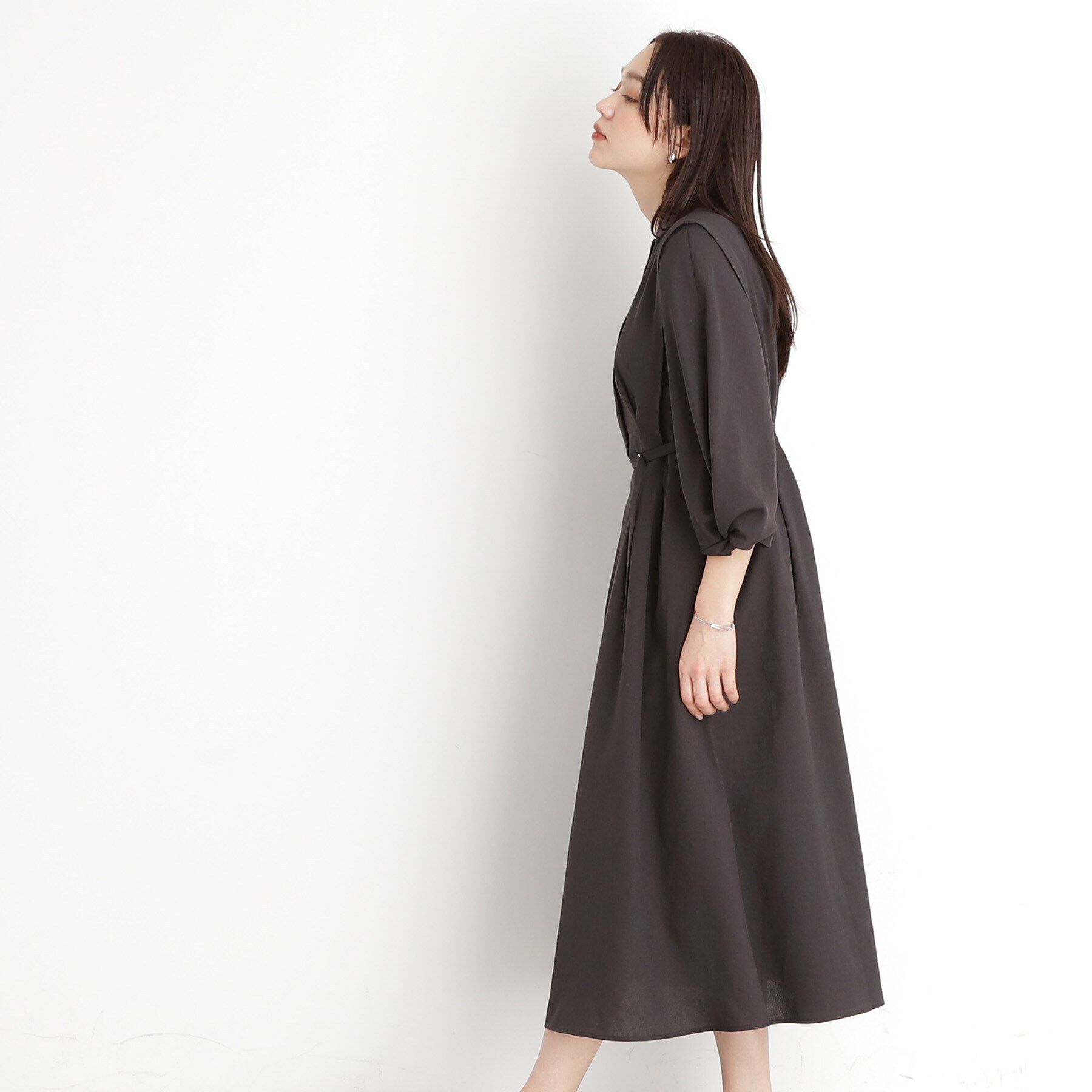 THE SHOP TK「麻調メッシュワンピース【洗える】」|ワンピース|