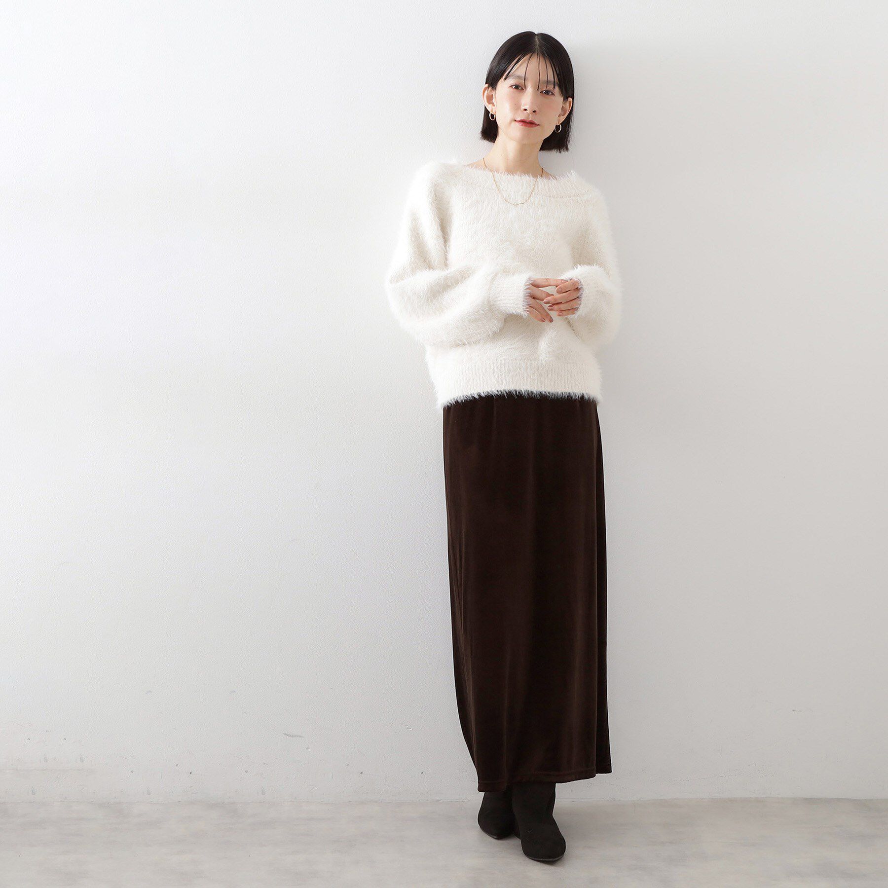 THE SHOP TK「ベロアナロースカート」|スカート|
