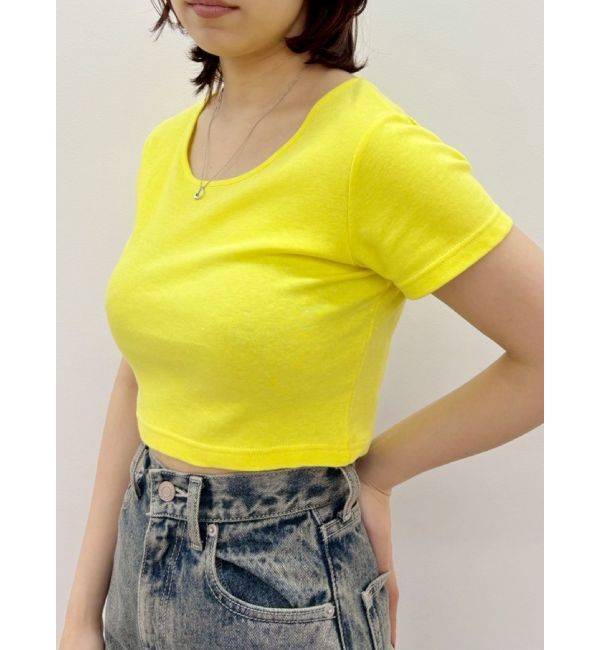 EVRIS「BASICシンプルショートTシャツ」|Tシャツ・カットソー|イエロー