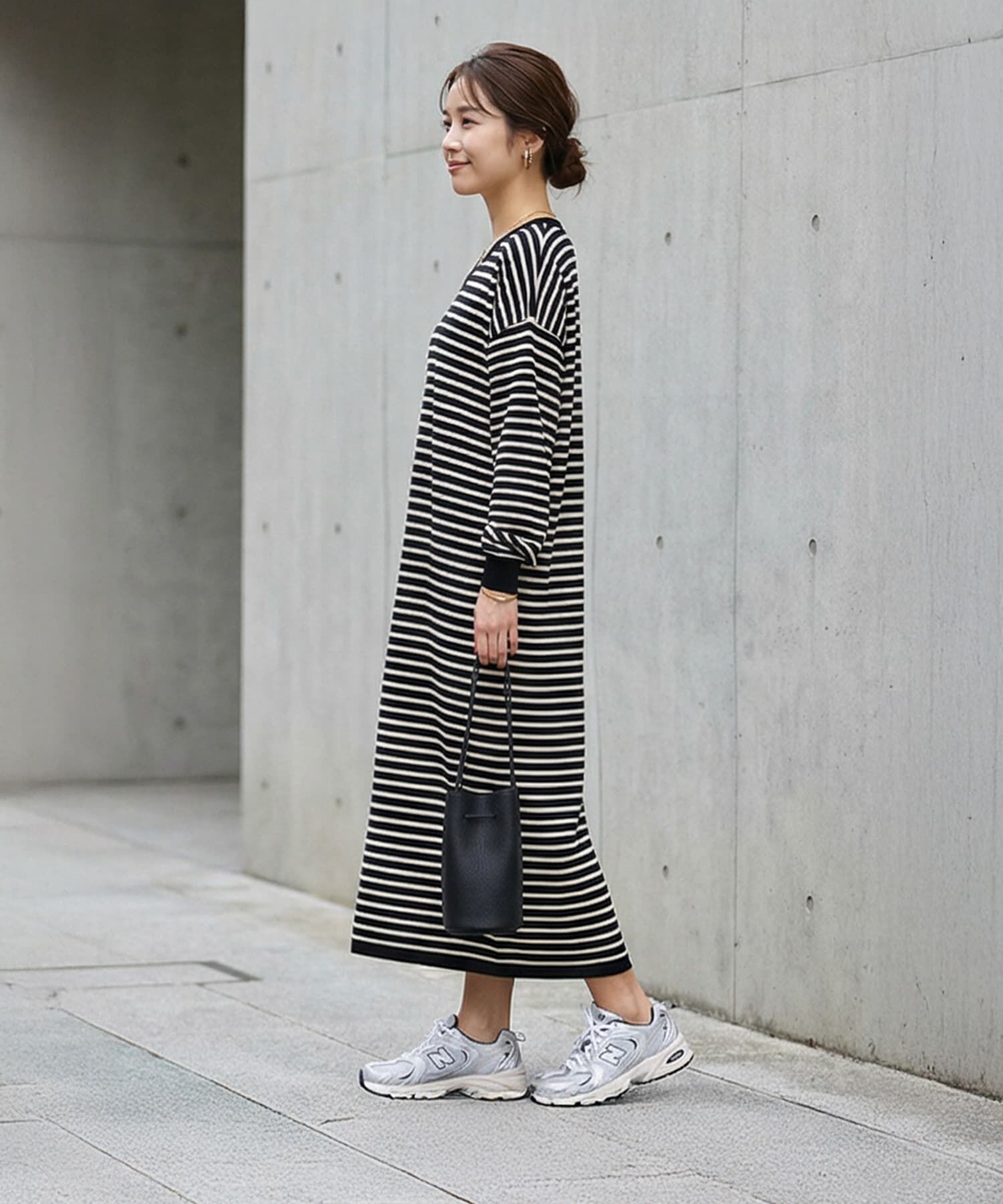 STYLE DELI「Vネックトリミングボーダーワンピース」|ワンピース|