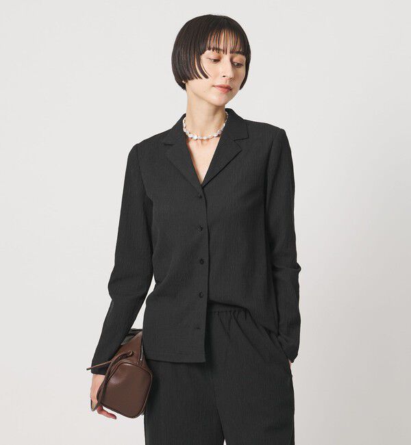 UNITED ARROWS「クレープ シャツ ジャケット ‐ウォッシャブル‐」|シャツ・ブラウス|BLACK