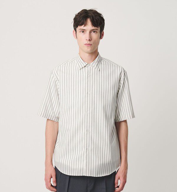 BEAUTY&YOUTH UNITED ARROWS「尾州 ストライプ レギュラー ショートスリーブ シャツ GRANDE TAPERD型 ウォッシャブル MADE IN JAPAN」|シャツ・ブラウス|