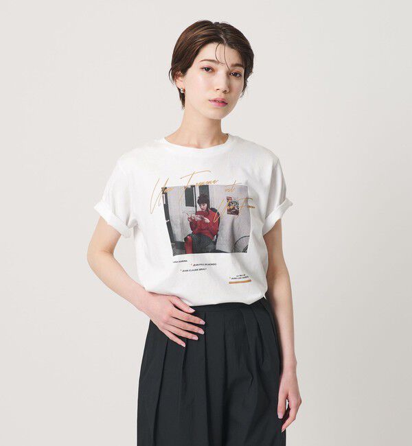 BEAUTY&YOUTH UNITED ARROWS「＜TRICOMER＞UNE FEMME プリントTシャツ」|Tシャツ・カットソー|WHITE
