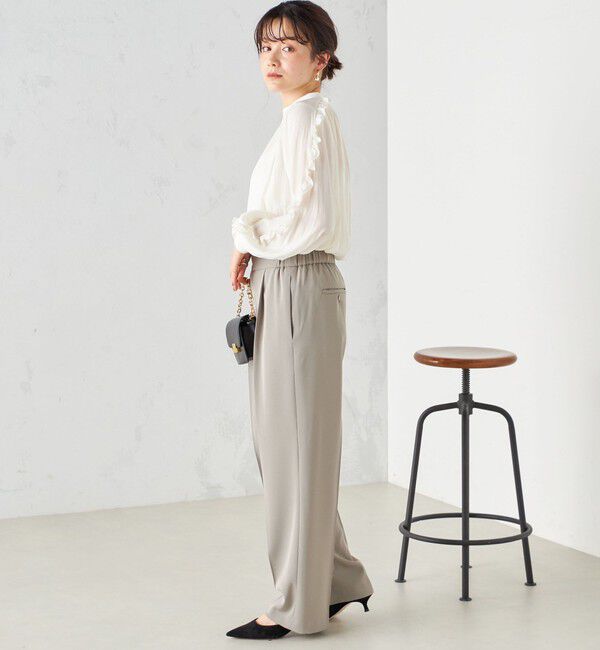 SHIPS for women「〈手洗い可能〉割繊 フリル デザイン ブラウス 24SS ◇」|シャツ・ブラウス|