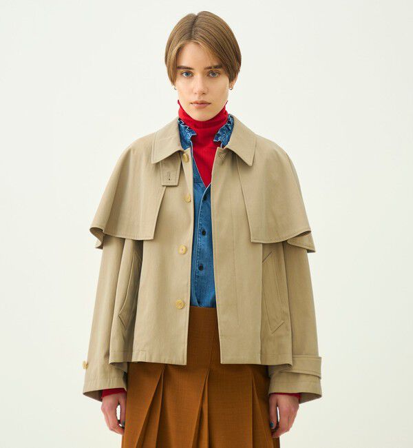 MACPHEE「【WEB先行予約】コットンナイロンシャンブレー ケープコート」|ポンチョ・ケープ|