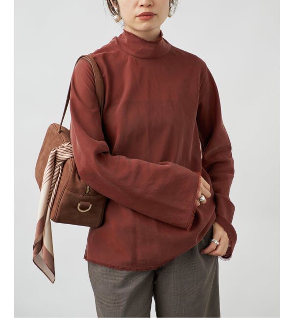 VERMEIL par iena「《予約》Bias High-Neck ブラウス」|シャツ・ブラウス|ボルドー