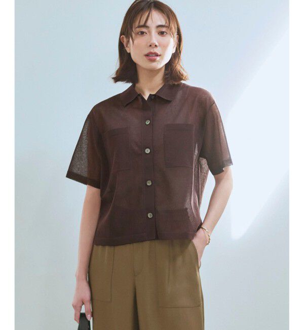 23区「【見上愛さん着用/WEB&一部店舗限定カラーあり】シアー ポロニット」|ニット・セーター|ﾀﾞｰｸﾌﾞ