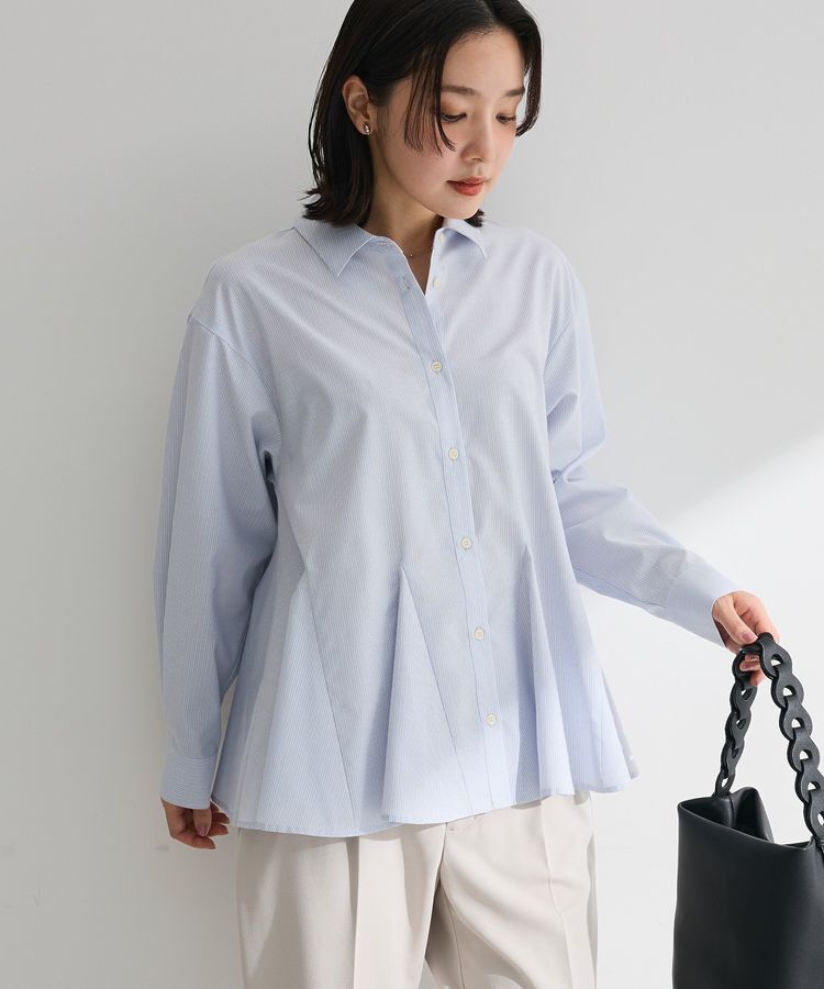 Green Parks「スウィッチングペプラムシャツ」|シャツ・ブラウス|Stripe