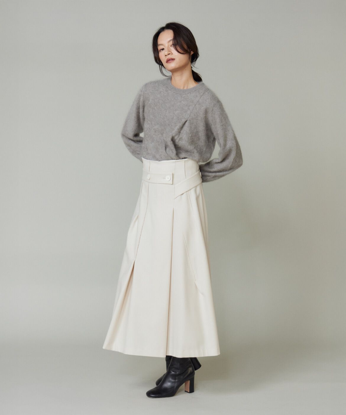 la veille by SUPERIOR CLOSET「《大きいサイズ》カシミヤタックプルオーバー」|ニット・セーター|