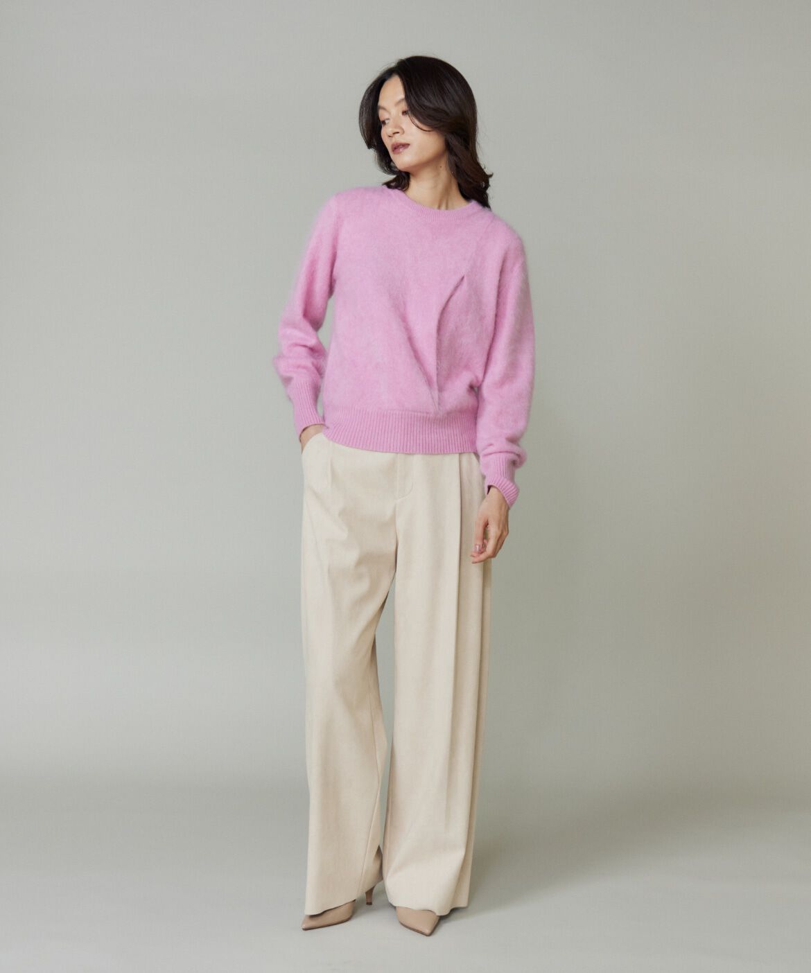 la veille by SUPERIOR CLOSET「《大きいサイズ》カシミヤタックプルオーバー」|ニット・セーター|