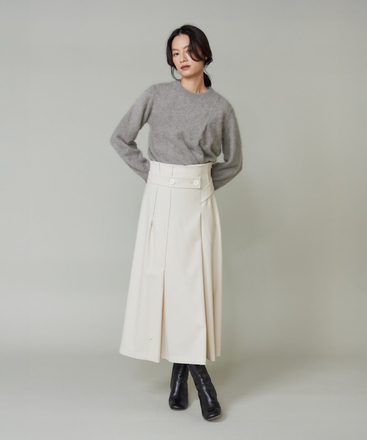 la veille by SUPERIOR CLOSET「《大きいサイズ》カシミヤタックプルオーバー」|ニット・セーター|