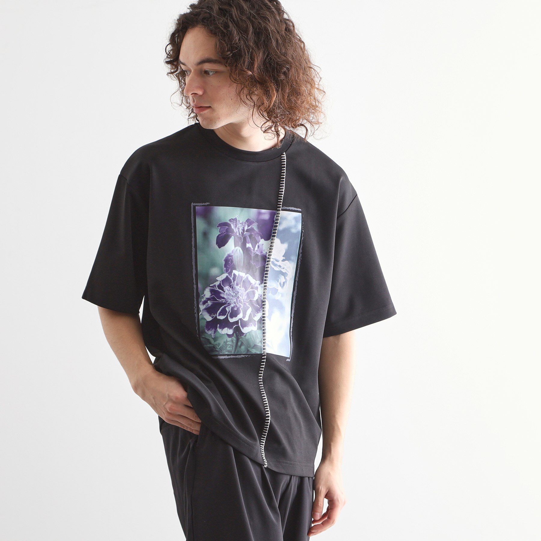 tk.TAKEO KIKUCHI「◆インバージョンフラワーカットソー」|Tシャツ・カットソー|
