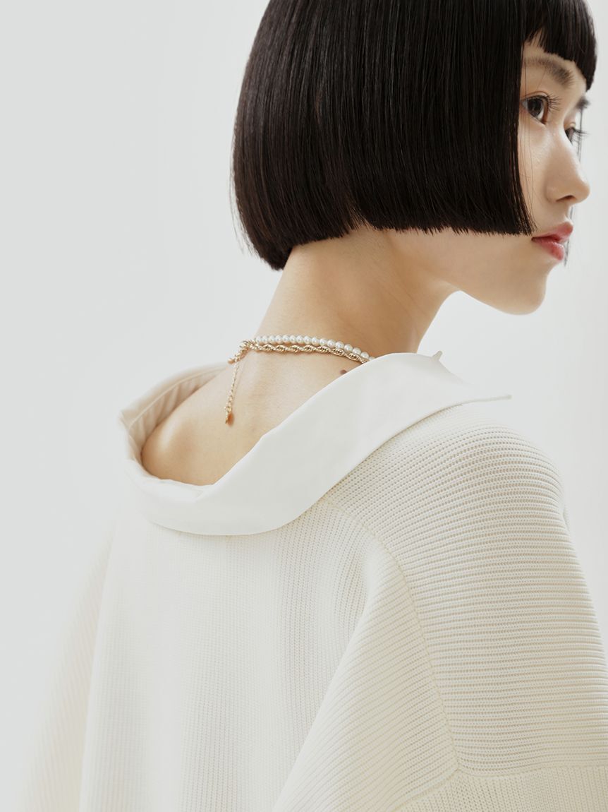 emmi atelier「ラガーニットトップス&times;チュールタックスカートセット」|ワンピース|