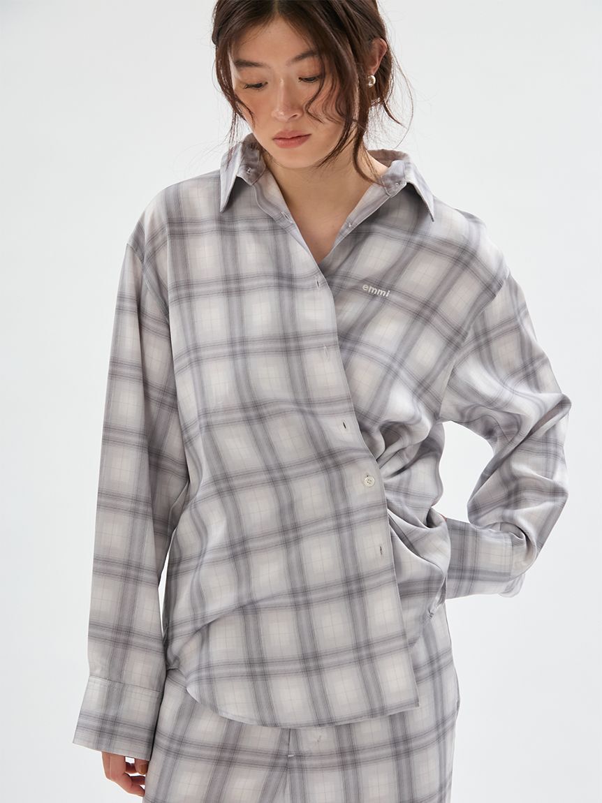 emmi atelier「マルチwayオーバーサイズチェックシャツ【セットアップ対応】」|シャツ・ブラウス|
