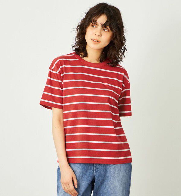 MACKINTOSH PHILOSOPHY「GREY LABEL マルチボーダー半袖Ｔシャツ」|Tシャツ・カットソー|レッド