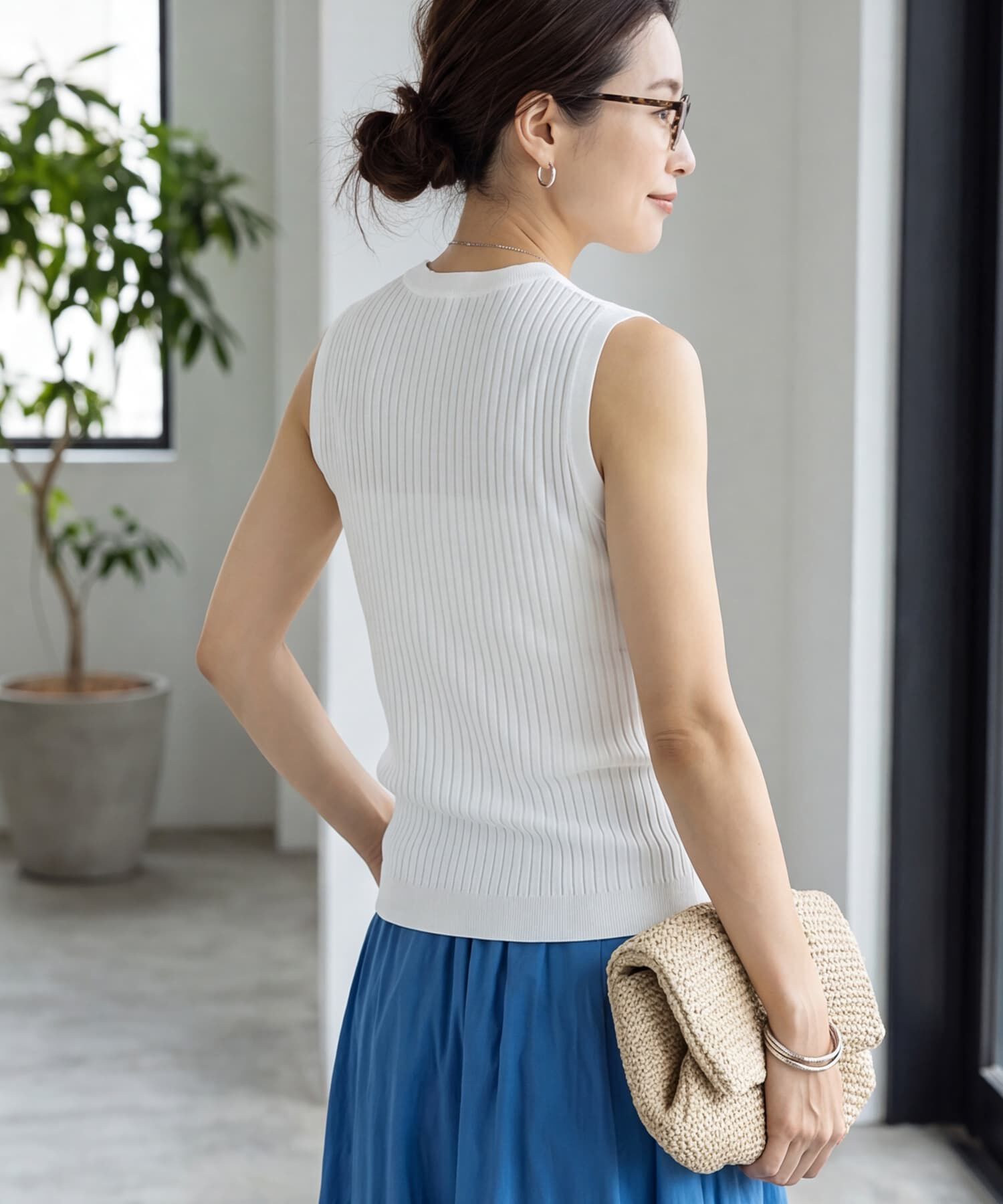 STYLE DELI「超涼感シャラシャラ落ち感ヴィスコースニットトップス」|タンクトップ|