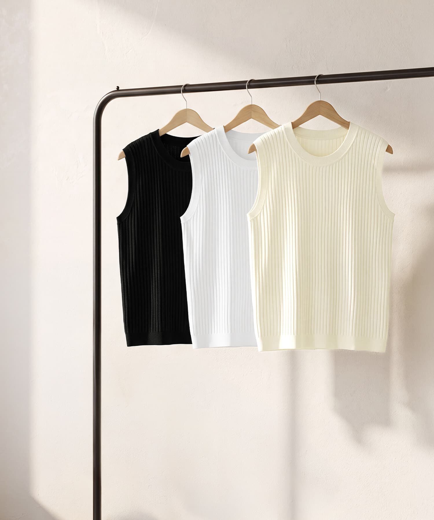 STYLE DELI「超涼感シャラシャラ落ち感ヴィスコースニットトップス」|タンクトップ|