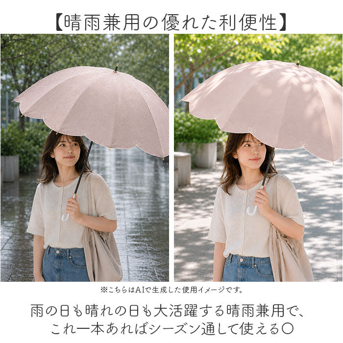 BACKYARD FAMILY「Nakatani 日傘 通販 晴雨兼用傘 長傘 916-067 UV ブルーム 傘 レディース」|傘|