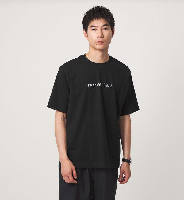 UNITED ARROWS green label relaxing「【別注】＜Thomas Lelu＞サインアート 半袖 Tシャツ カットソー」|Tシャツ・カットソー|BLACK