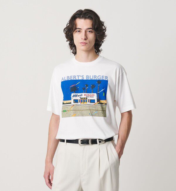 BEAUTY&YOUTH UNITED ARROWS「【別注】＜EIZIN SUZUKI＞ALBERT'S BURGER プリント Tシャツ」|Tシャツ・カットソー|WHITE