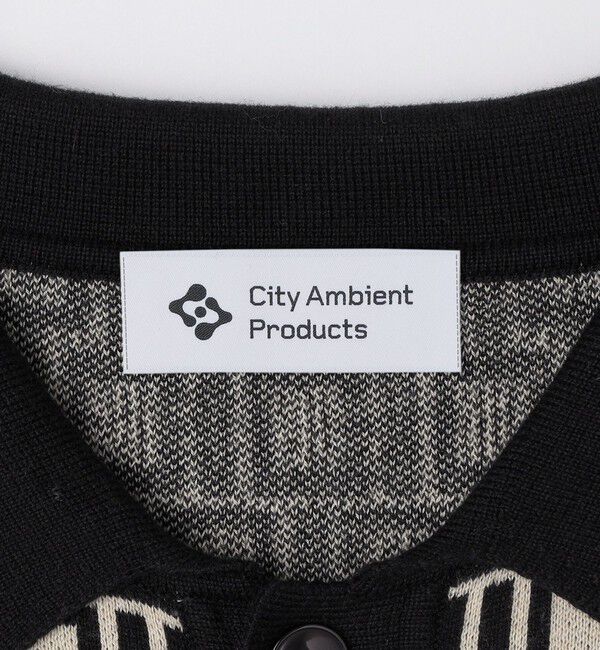 SHIPS「City Ambient Products:〈手洗い可能〉ジオメトリック ジャカードポロカーディガン」|カーディガン|