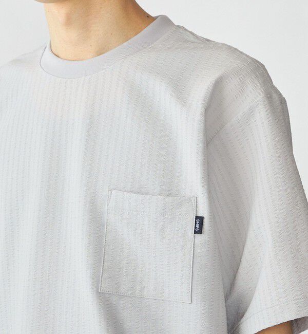 SHIPS「SHIPS: COOLMAX(R) シアサッカー Tシャツ」|Tシャツ・カットソー|