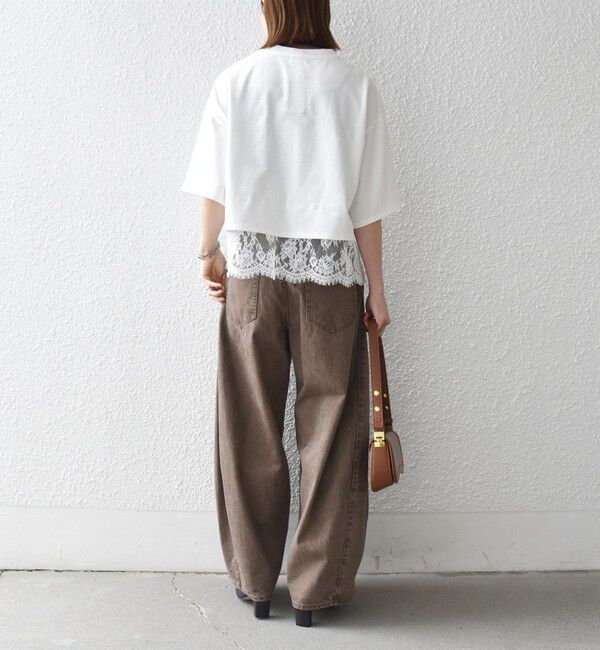 SHIPS any「《一部追加予約》SHIPS any:〈洗濯機可能〉ジップ レース ヘム ハーフスリーブ TEE」|Tシャツ・カットソー|