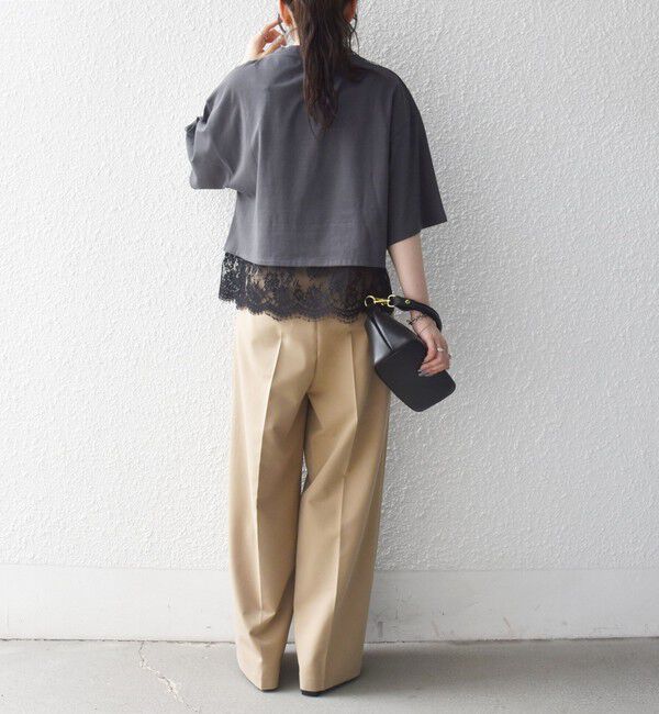 SHIPS any「《一部追加予約》SHIPS any:〈洗濯機可能〉ジップ レース ヘム ハーフスリーブ TEE」|Tシャツ・カットソー|