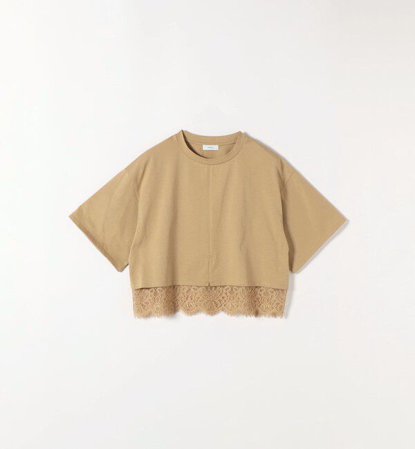 SHIPS any「《一部追加予約》SHIPS any:〈洗濯機可能〉ジップ レース ヘム ハーフスリーブ TEE」|Tシャツ・カットソー|