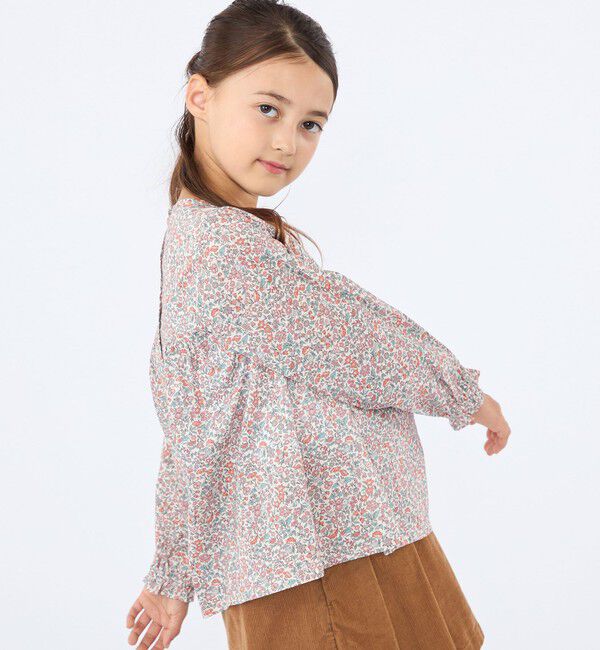 SHIPS KIDS「SHIPS KIDS:100～130cm / リバティ ギャザー ブラウス」|シャツ・ブラウス|