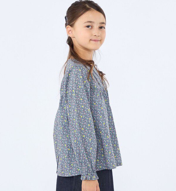SHIPS KIDS「SHIPS KIDS:100～130cm / リバティ ギャザー ブラウス」|シャツ・ブラウス|