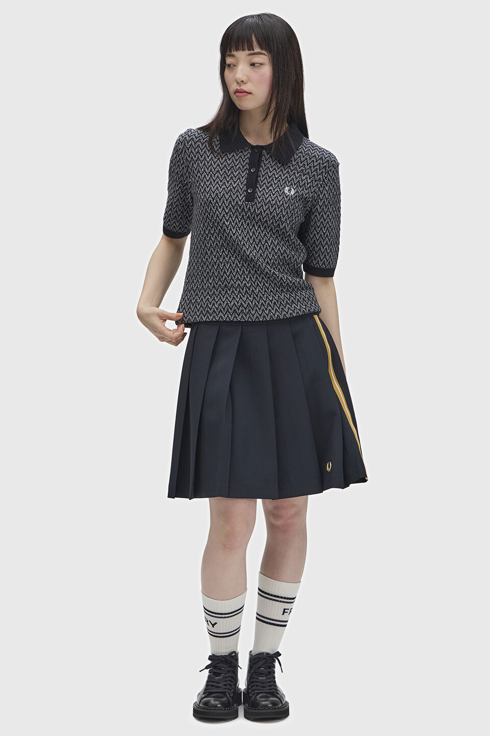 FRED PERRY 「Textured Knitted Shirt／テクスチャ―ニットポロシャツ」|ポロシャツ|